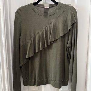 Mossimo Supply Co Green Ruffled Blouse